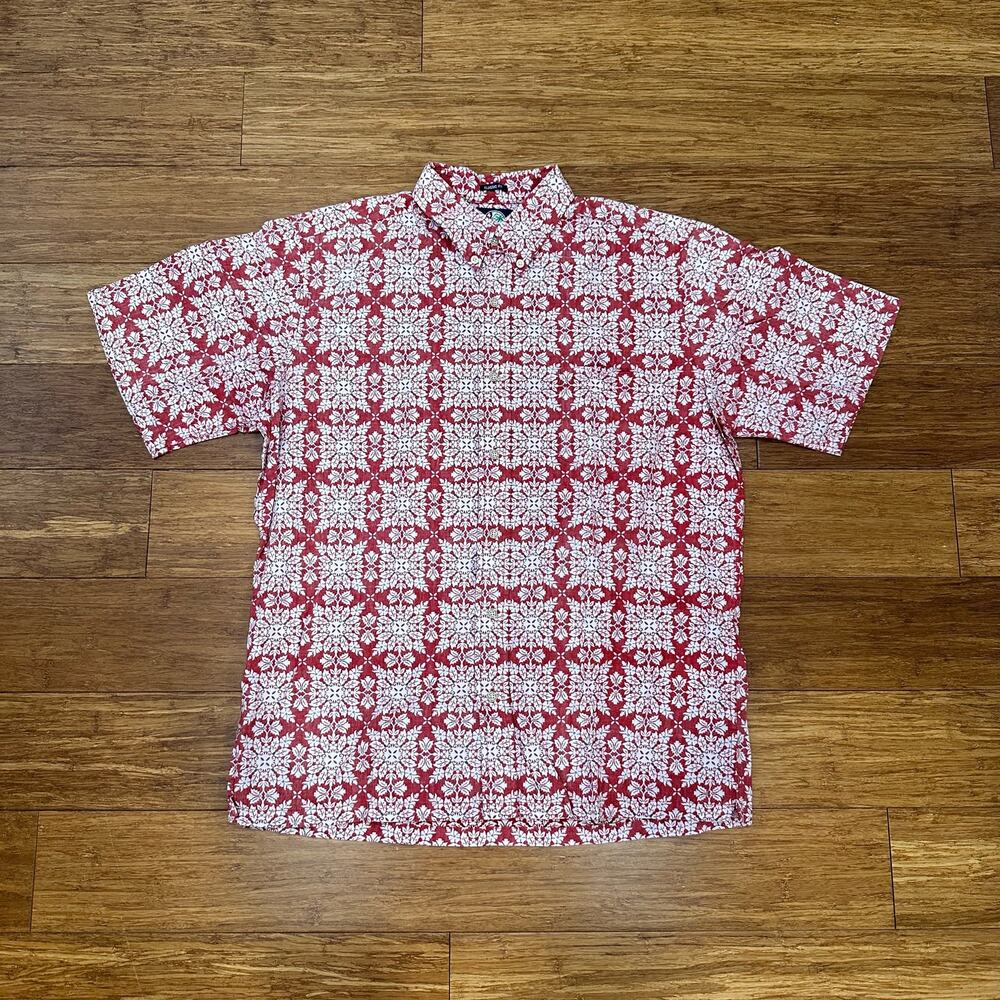 Reyn Spooner Red Hawaiian Quilt Aloha Shirt - Size L